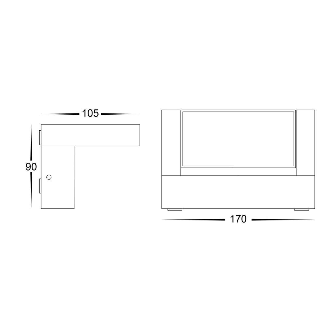 HV3731T-BLK- Locu Aluminium Black Adjustable 12w LED Floodlight Wall light