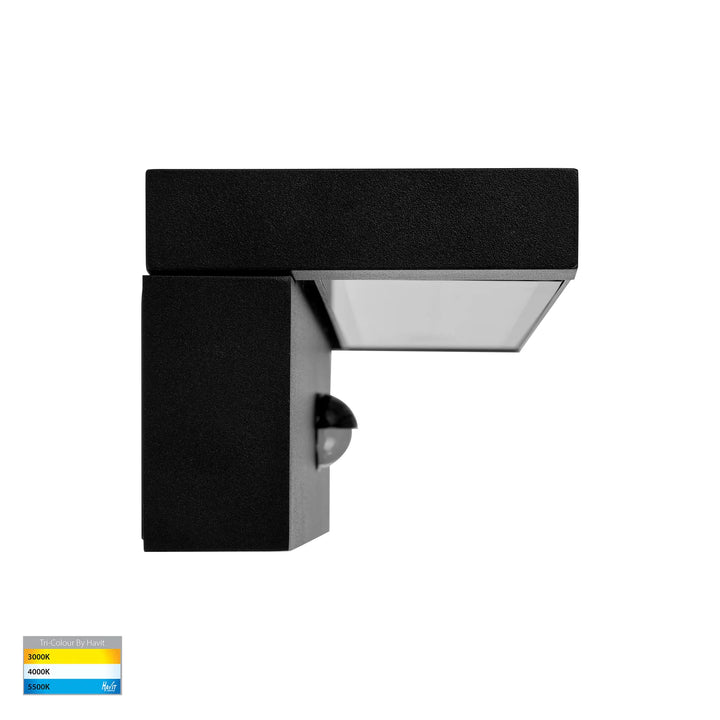 HV3732T-BLK-PIR - Locu Aluminium Black Adjustable 24w LED Floodlight with Sensor Flood and Sensor light