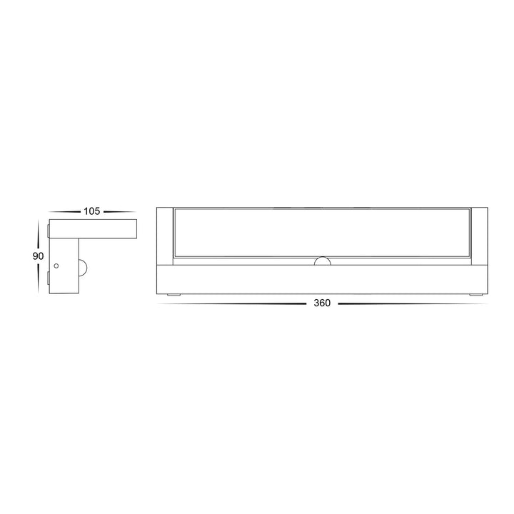 HV3733T-BLK-PIR - Locu Aluminium Black Adjustable 36W LED Floodlight with Sensor Flood and Sensor light