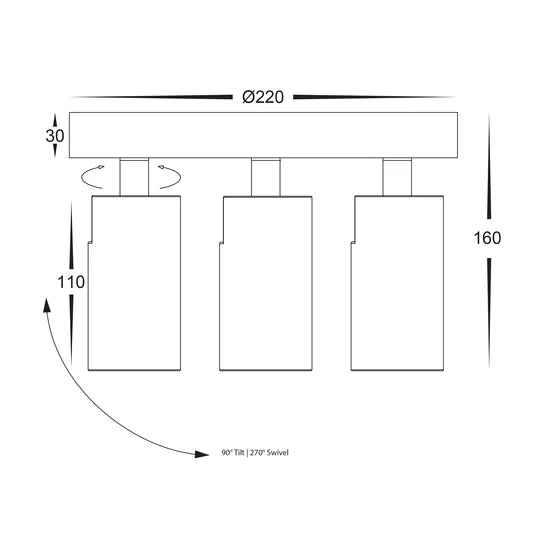 HV4002T-3-RND - Revo 3 Light TRI Colour Round Plate