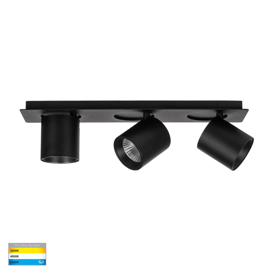 HV4003T - Sbarra 3 Light Adjustable Bar Light Black Spot light