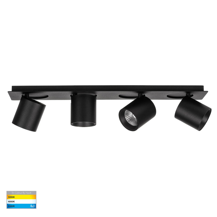 HV4003T - Sbarra 4 Light Adjustable Bar Light Black Spot light