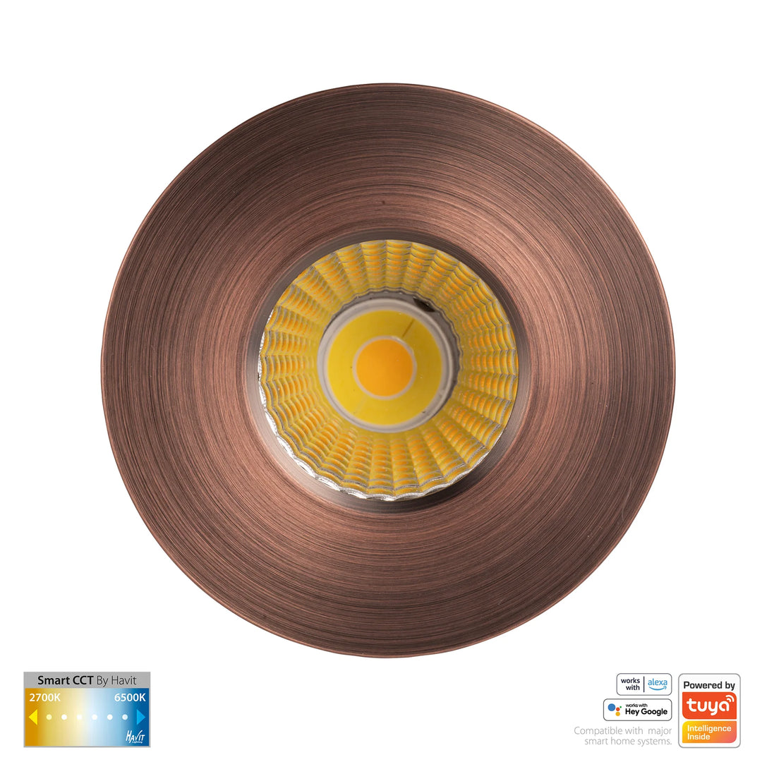 HV5511CCT - Prime Fixed CCT WIFI LED Downlight Antique Brass Downlight
