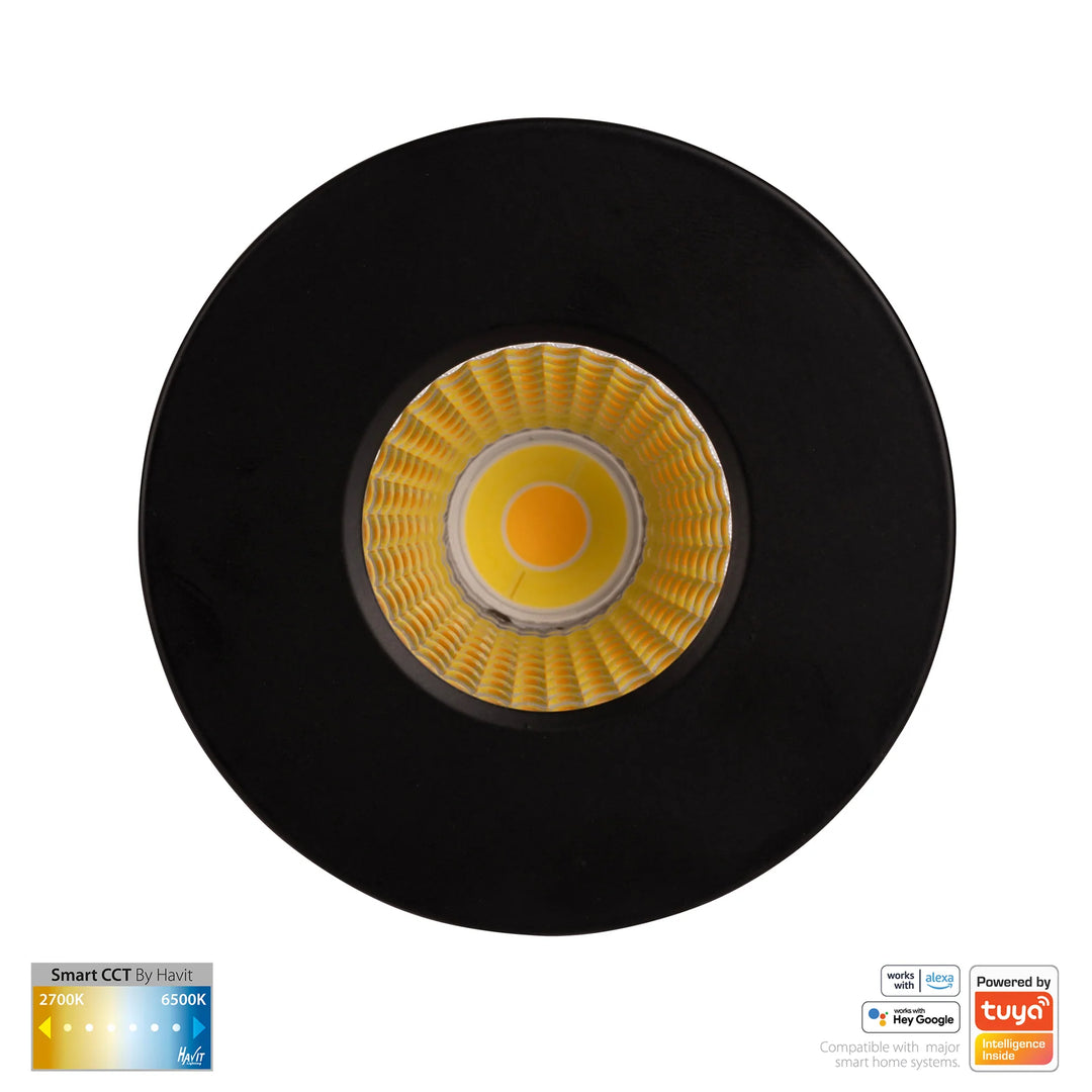 HV5511CCT - Prime Fixed CCT WIFI LED Downlight Black Downlight