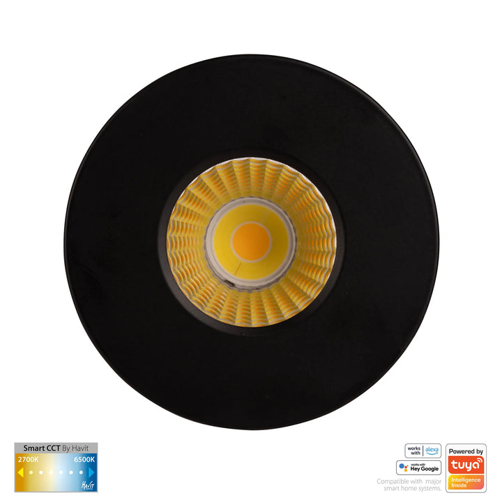 HV5511CCT - Prime Fixed CCT WIFI LED Downlight Black Downlight