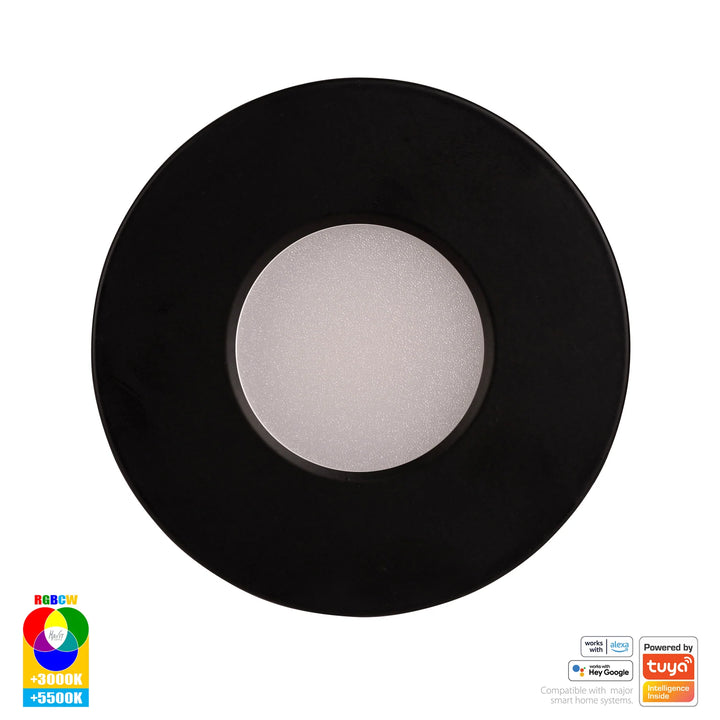 HV5511RGBCW- Prime Fixed RGBCW WIFI LED Downlight Black Downlight