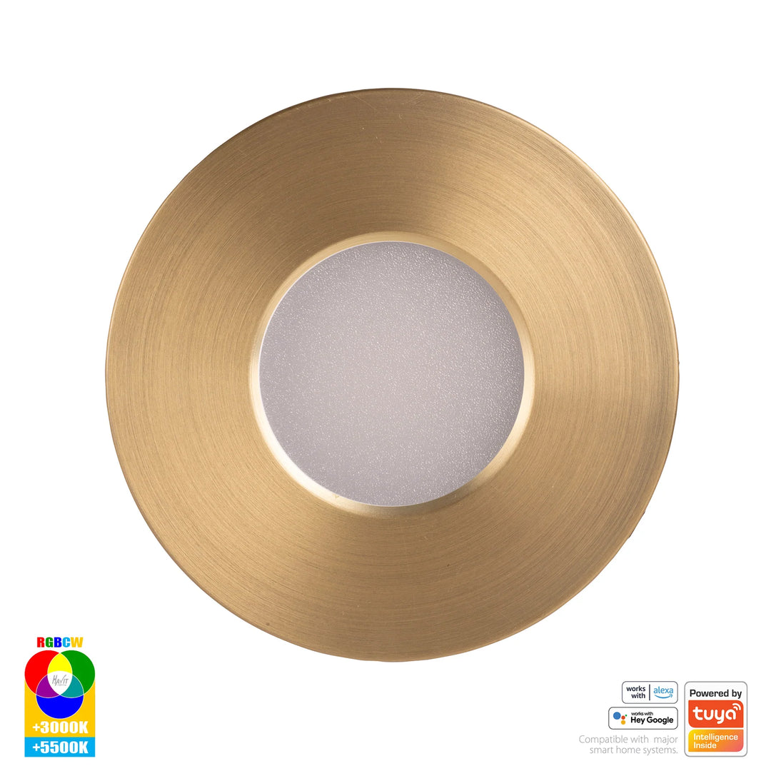 HV5511RGBCW- Prime Fixed RGBCW WIFI LED Downlight Brass Downlight