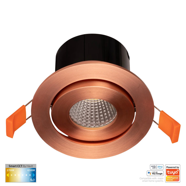 HV5512CCT- Prime Tilt CCT WIFI LED Downlight Copper Downlight