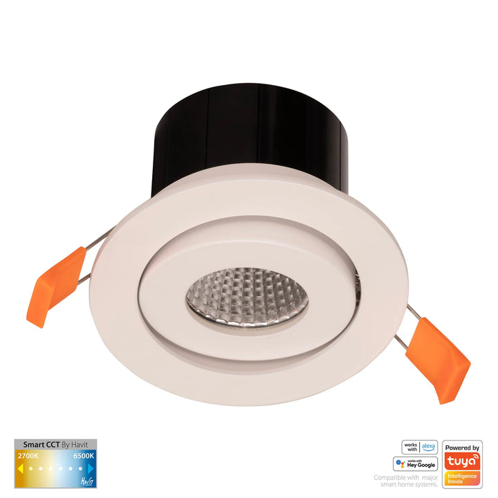 HV5512CCT- Prime Tilt CCT WIFI LED Downlight White Downlight