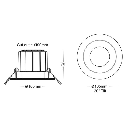 HV5512RGBCW - Prime Tilt RGBCW WIFI LED Downlight