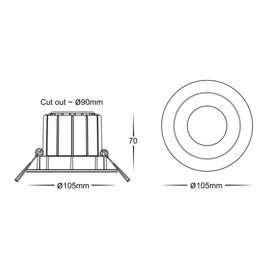 HV5512T - Prime Black/White Tilt LED Downlight