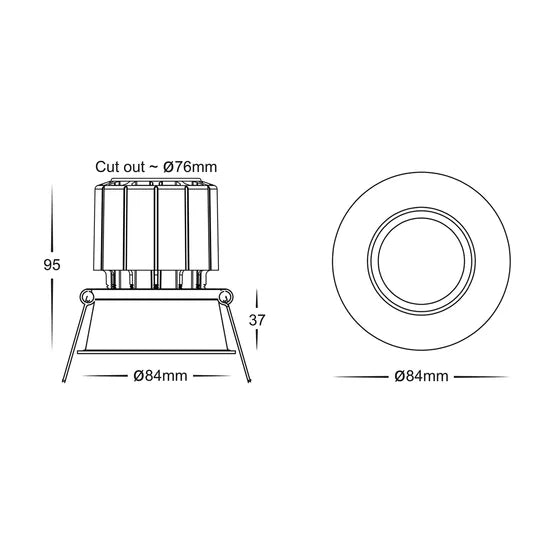 HV5513T - Prime Black/White Fixed Deep LED Downlight