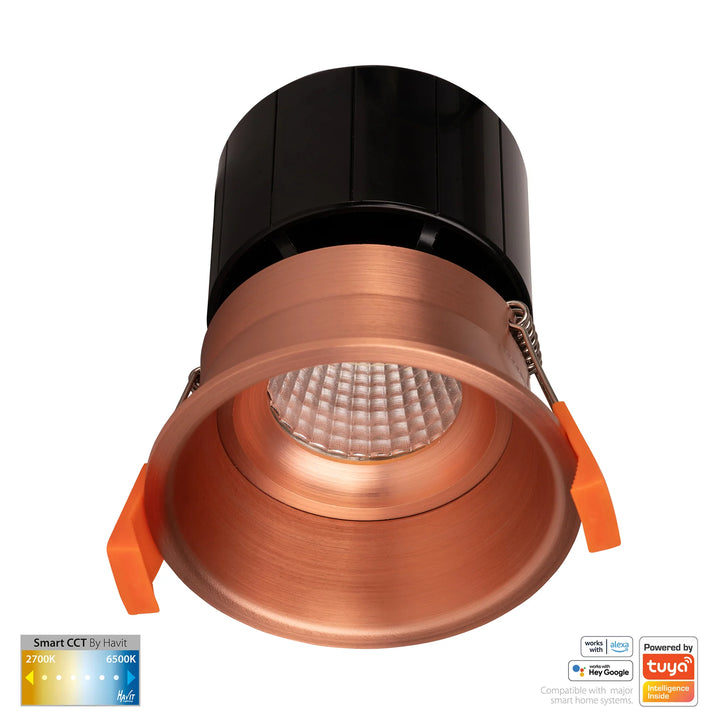 HV5513CCT - Prime Fixed Deep CCT WIFI LED Downlight Copper Downlight