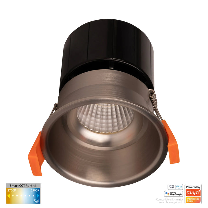 HV5513CCT - Prime Fixed Deep CCT WIFI LED Downlight Nickel Downlight