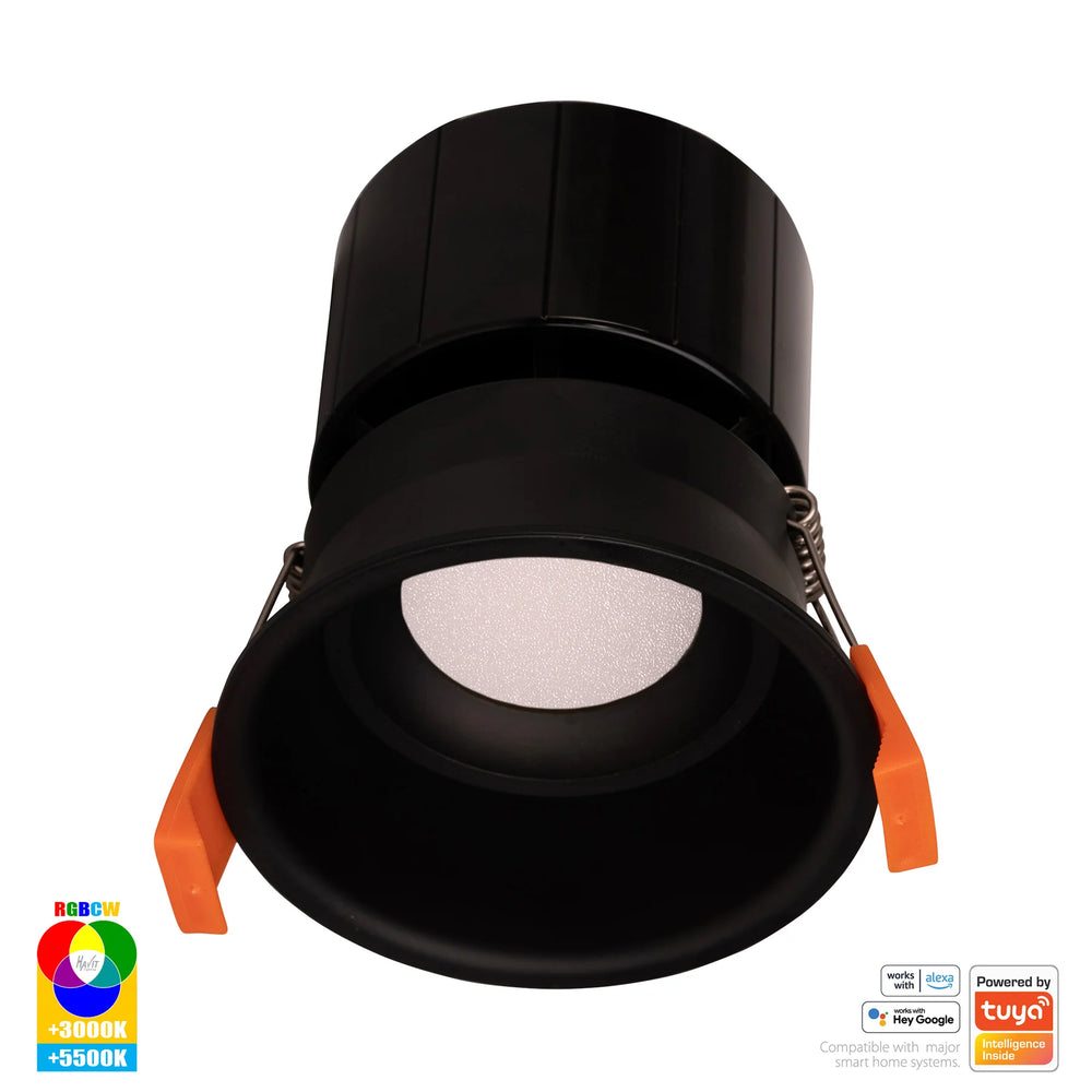 HV5513RGBCW - Prime Fixed Deep RGBCW WIFI LED Downlight Black Downlight