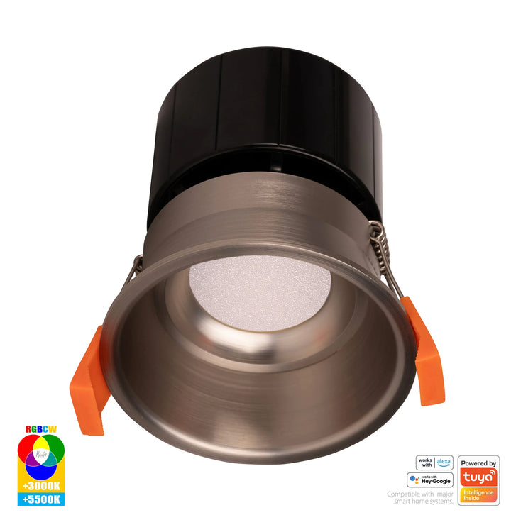 HV5513RGBCW - Prime Fixed Deep RGBCW WIFI LED Downlight Nickel Downlight