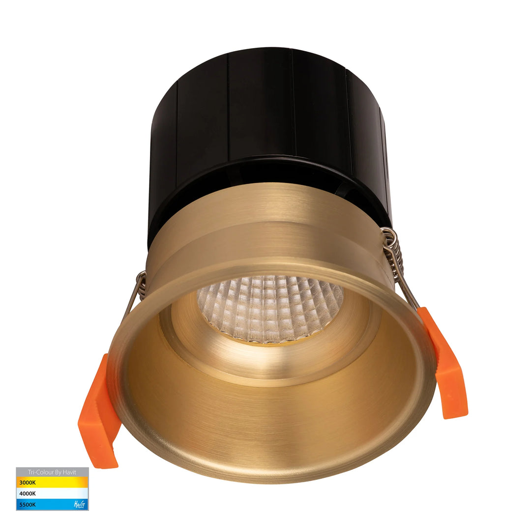 HV5513T - Prime Black/White Fixed Deep LED Downlight Brass Downlight