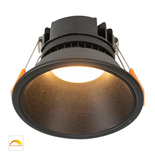 HV5528D2W - Gleam Black/White Fixed Dim to Warm LED Downlight