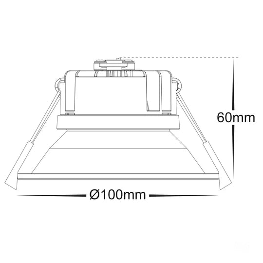 HV5528T- Gleam White/Black Fixed LED Downlight