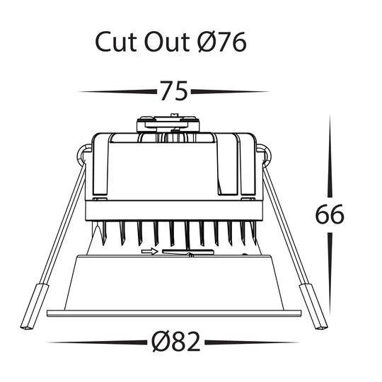 HV5529D2W- Gleam Black/White with Insert Fixed Dim to Warm LED Downlight