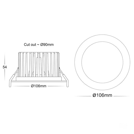 HV5530T- Ora Black/White 5 Colour Fixed LED Downlight