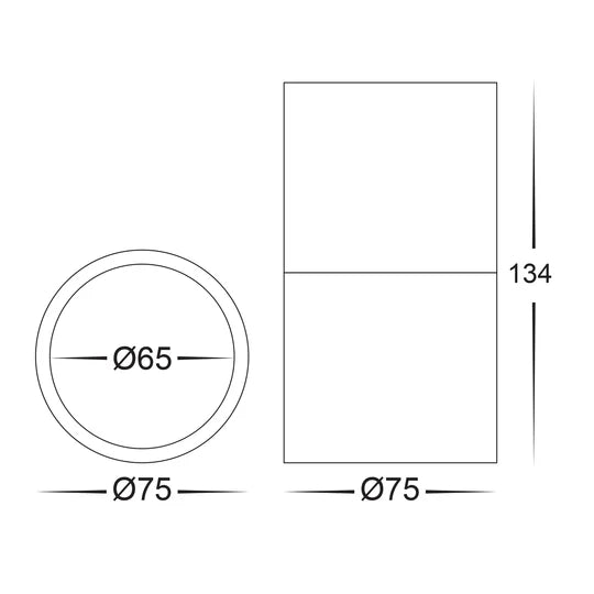 HV5802T-EXT-12V - Nella Black/White 7w Surface Mounted LED Downlight with Extension