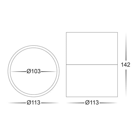 HV5803T-EXT- Nella Black/White 12w Surface Mounted LED Downlight with Extension