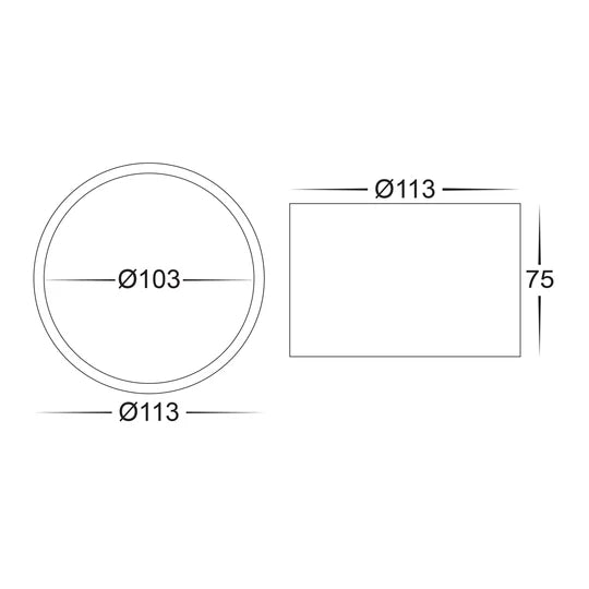 HV5803T - Nella Black/White 12w Surface Mounted LED Downlight