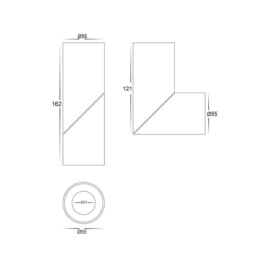 HV5822T- Nella Black/White 7w Surface Mounted Rotatable LED Downlight