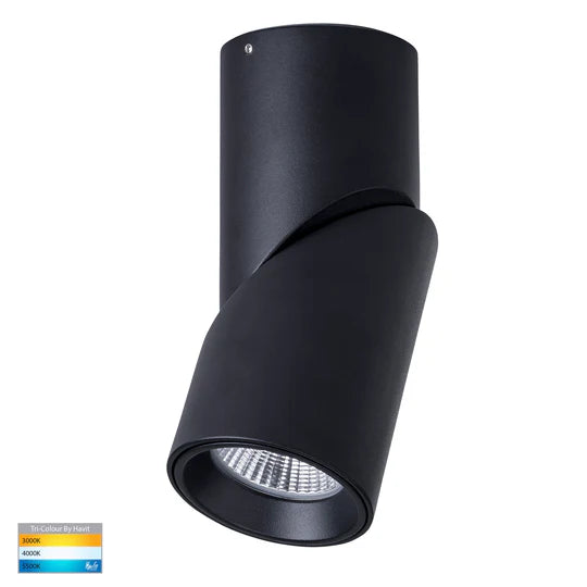 HV5823T - Nella Black/White 12w Surface Mounted Rotatable LED Downlight