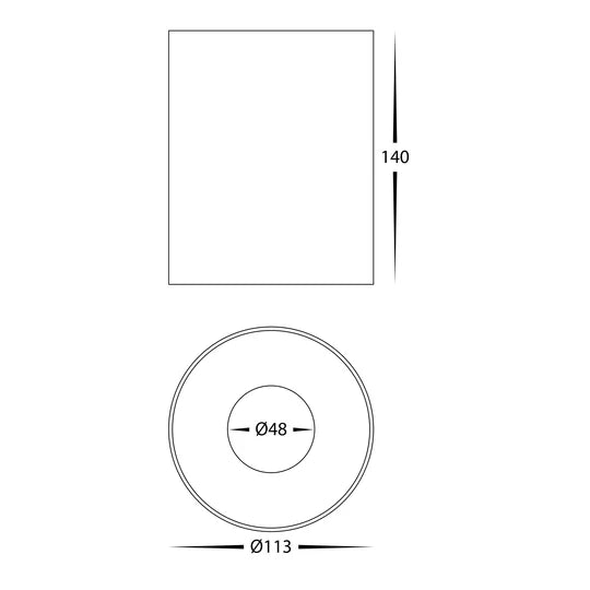 HV5843S - Nella Black/White 18w Surface Mounted LED Downlight