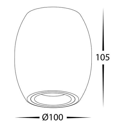 HV5848S - Nella 7w Surface Mounted LED Downlight Surface Mount Downlight