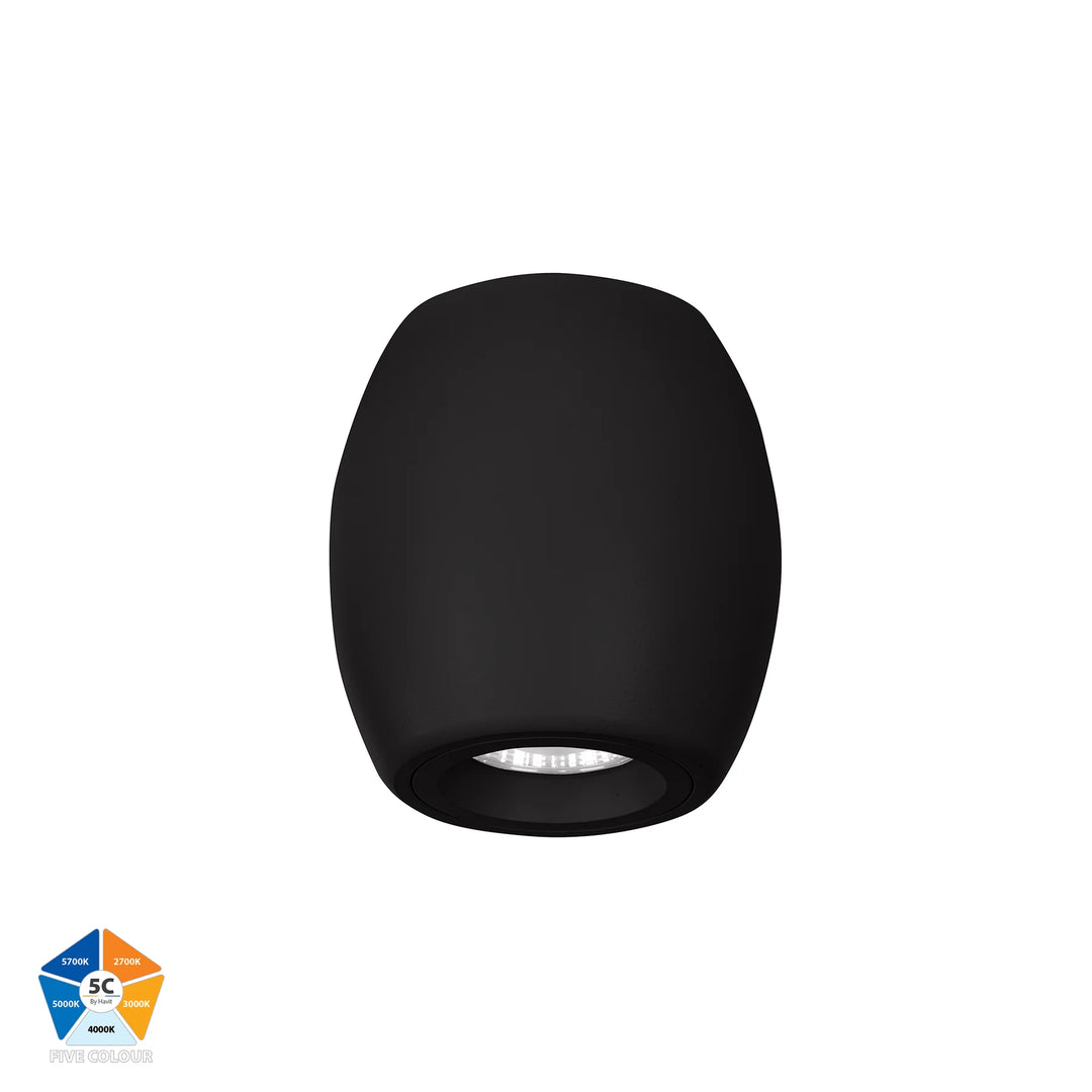 HV5848S - Nella 7w Surface Mounted LED Downlight Black Surface Mount Downlight