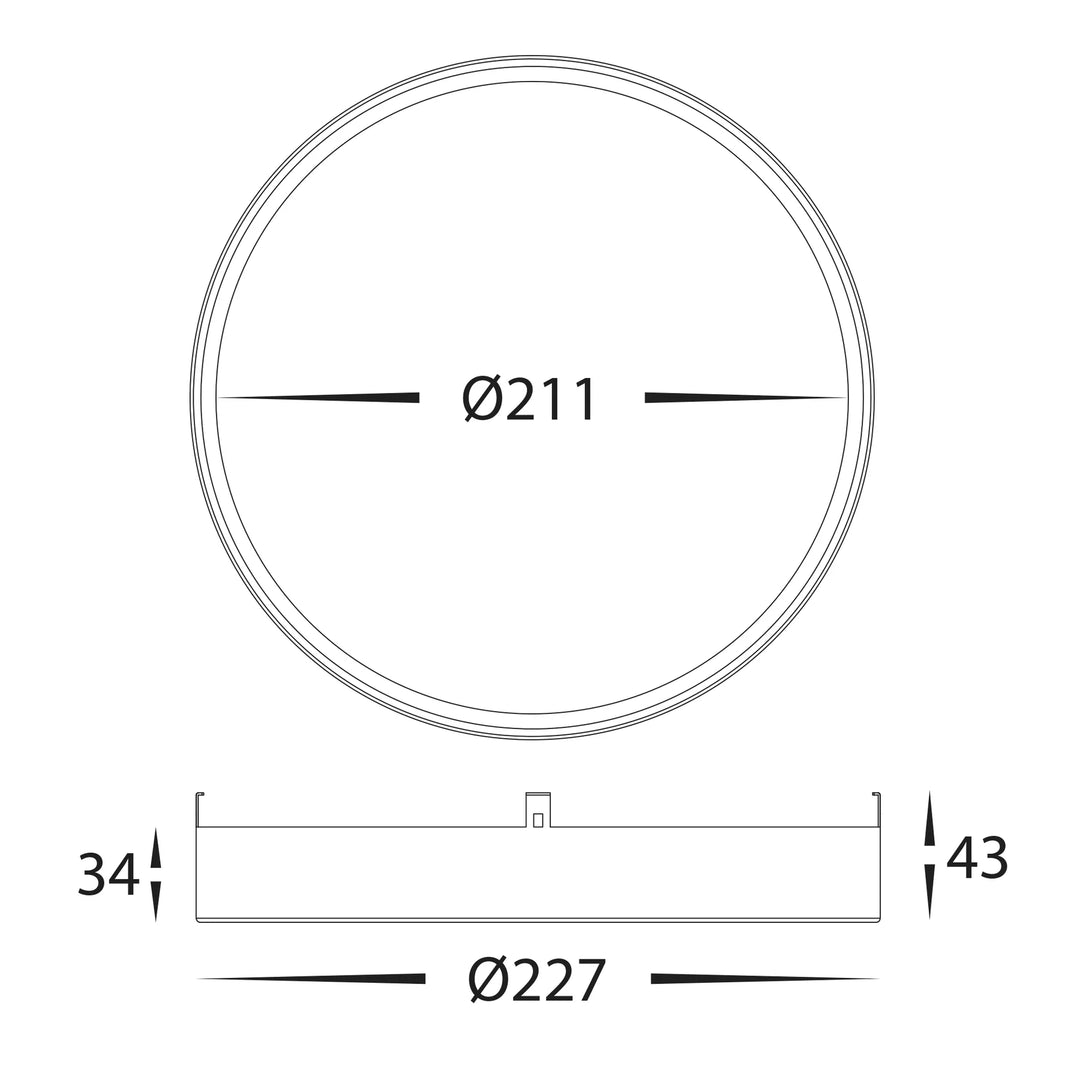 HV5863-4-BLKALB - Auster Black Trim with Alabaster Glass to suit HV5863S-WHT