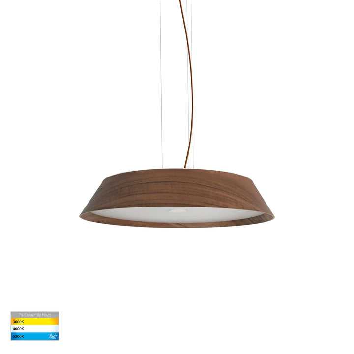 Noyer Walnut Timber LED Pendant