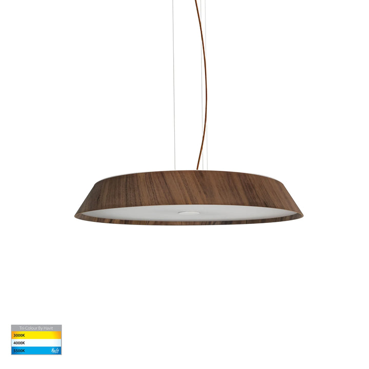 Noyer Walnut Timber LED Pendant