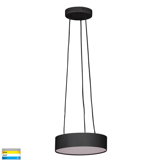 HV5892T-PDT - Nella 220mm Black/White 20w Round Pendant