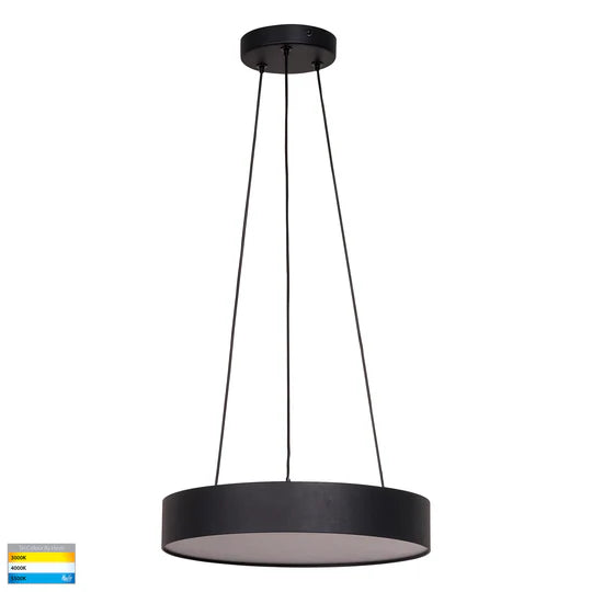 HV5893T-PDT - Nella 320mm Black/White 30w Round Pendant