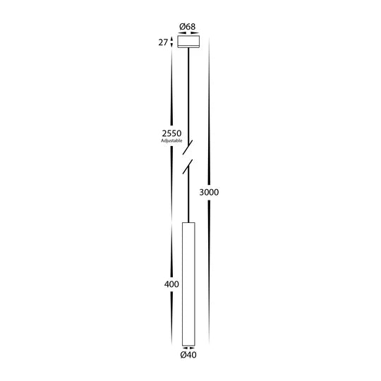 HV5898T - Henger White/Black 6w Cylinder LED Pendant