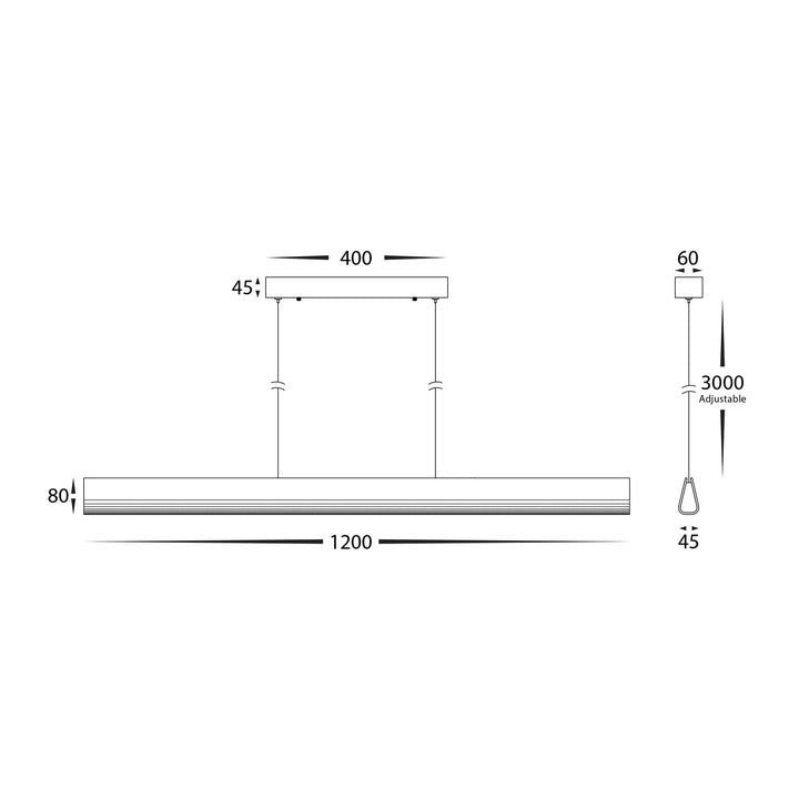 HV6013T - Opex Walnut Timber 1200mm Linear Pendant