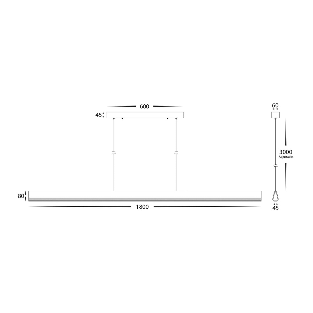 HV6014T - Opex Walnut Timber 1800mm Linear Pendant pendant