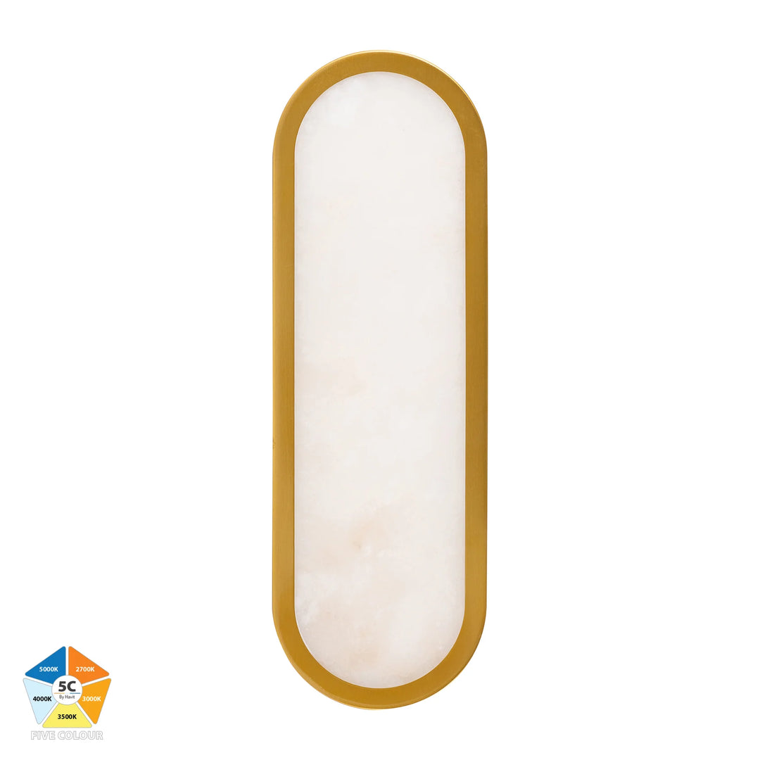 HV8011S-GLDALB - Auster Gold /Black with Alabaster Glass Wall Light Gold Wall light