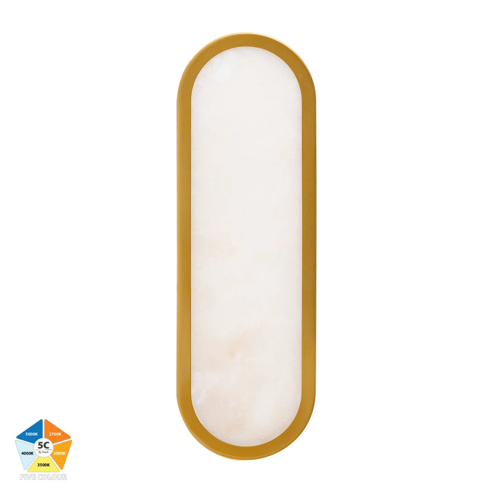 HV8011S-GLDALB - Auster Gold /Black with Alabaster Glass Wall Light Gold Wall light