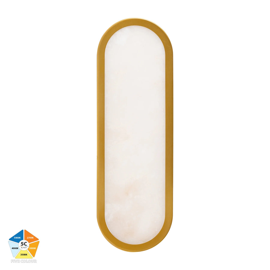 HV8011S-GLDALB - Auster Gold /Black with Alabaster Glass Wall Light Gold Wall light