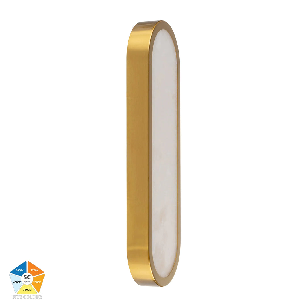 HV8011S-GLDALB - Auster Gold /Black with Alabaster Glass Wall Light Wall light