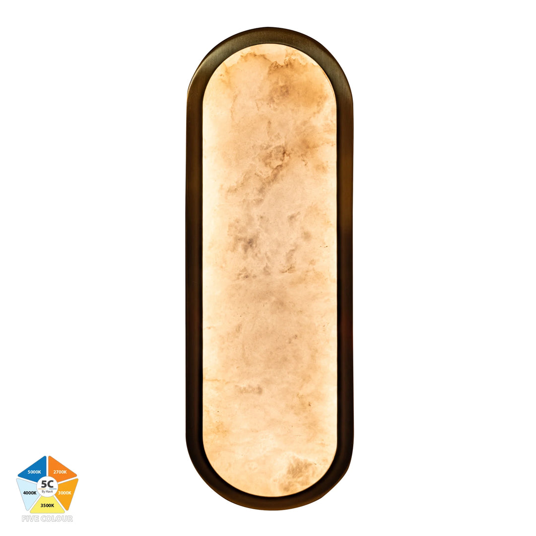 HV8011S-GLDALB - Auster Gold /Black with Alabaster Glass Wall Light Wall light