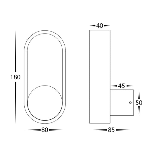 HV8080T - Ovale Wall Light