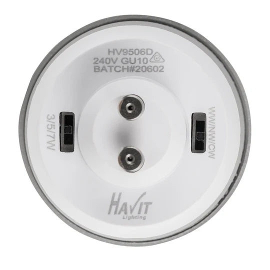 HV5831T-BLK - Lexan Black/White 9in1 Surface Mounted GU10 LED Downlight