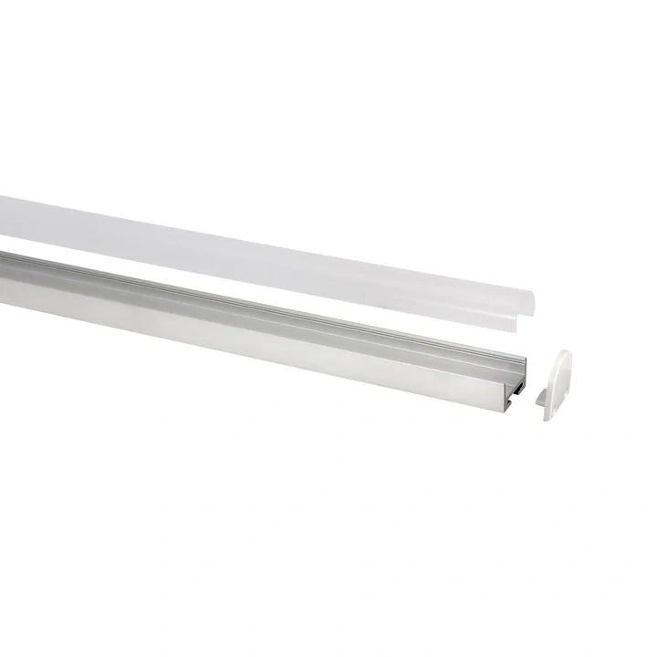 HV9690-2119 Silver Aluminium Profile with Rounded Diffuser