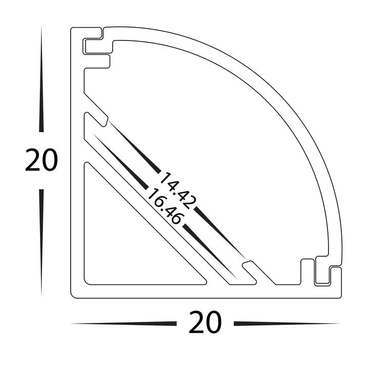 HV9691-2020 Corner Aluminium Profile